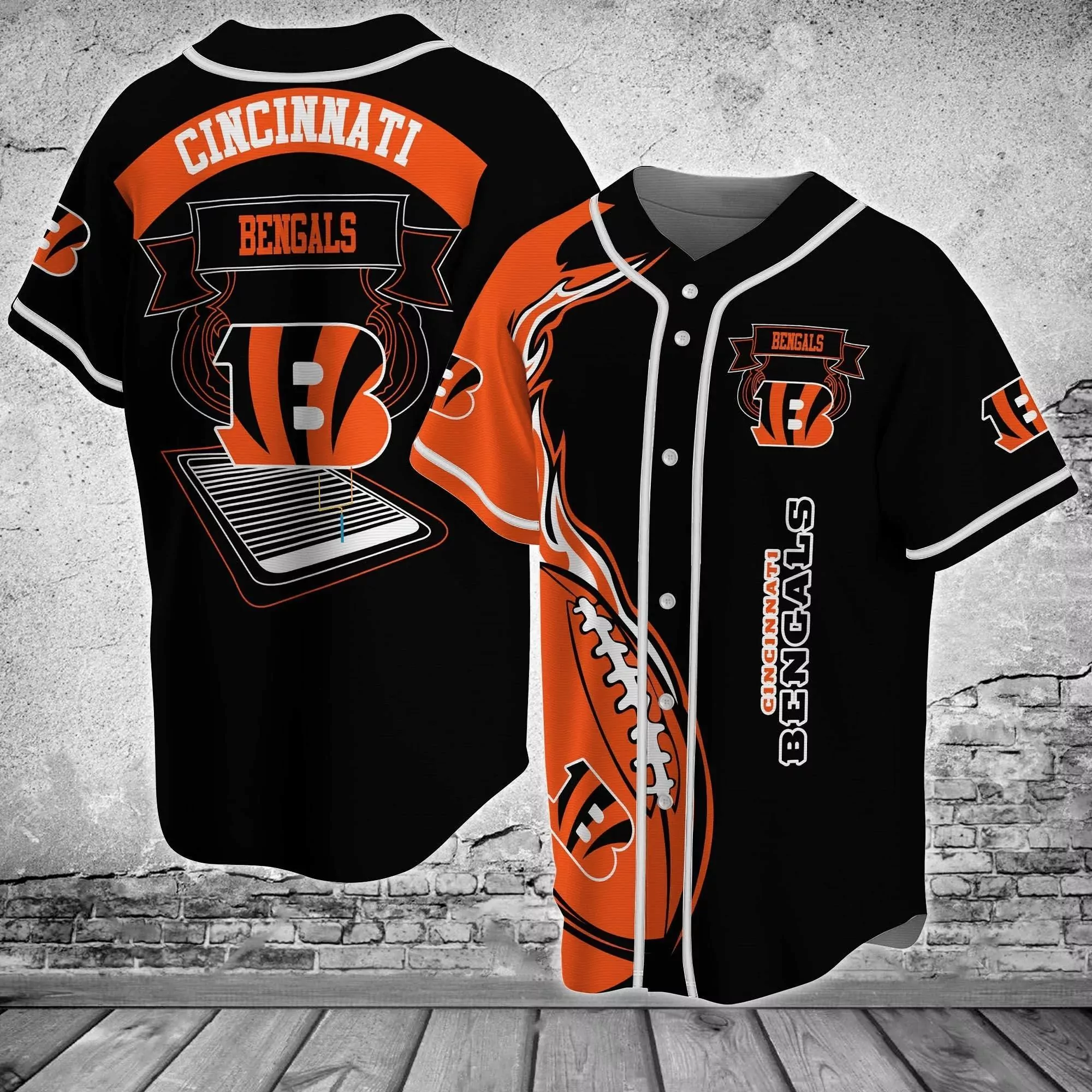 Cincinnati Bengals Baseball NFL Sportswear for Fans 3d Baseball Shirt