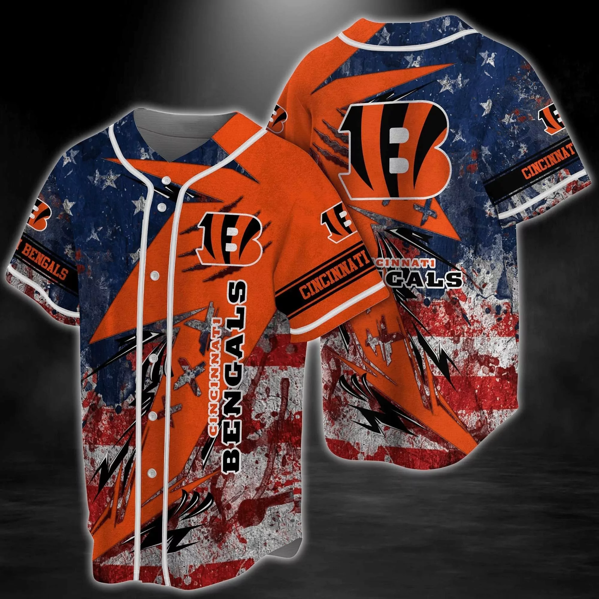 Cincinnati Bengals Baseball NFL Sportswear for Fans 3d Baseball Shirt