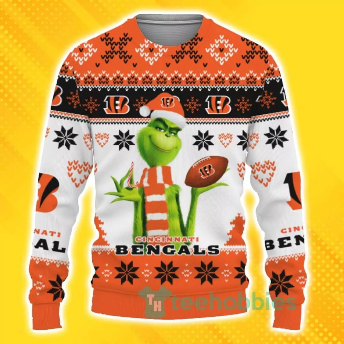Cincinnati Bengals Grinchs Xmas Day Black Christmas 3d ugly sweatshirt