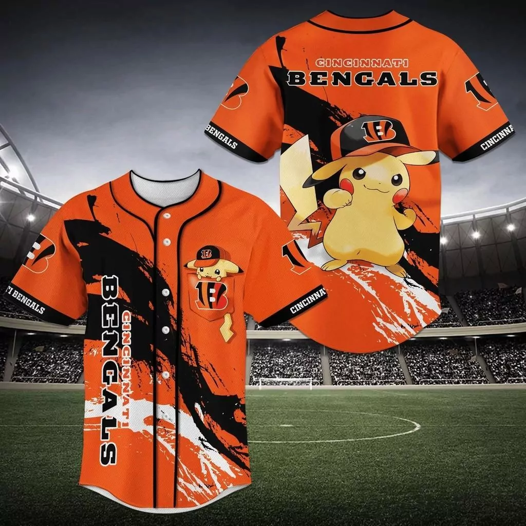 Cincinnati Bengals NFL Baseball with Flower Design 3d Baseball Shirt