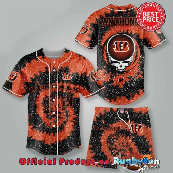 Cincinnati Bengals NFL Baseball with Flower Design 3d Baseball Shirt