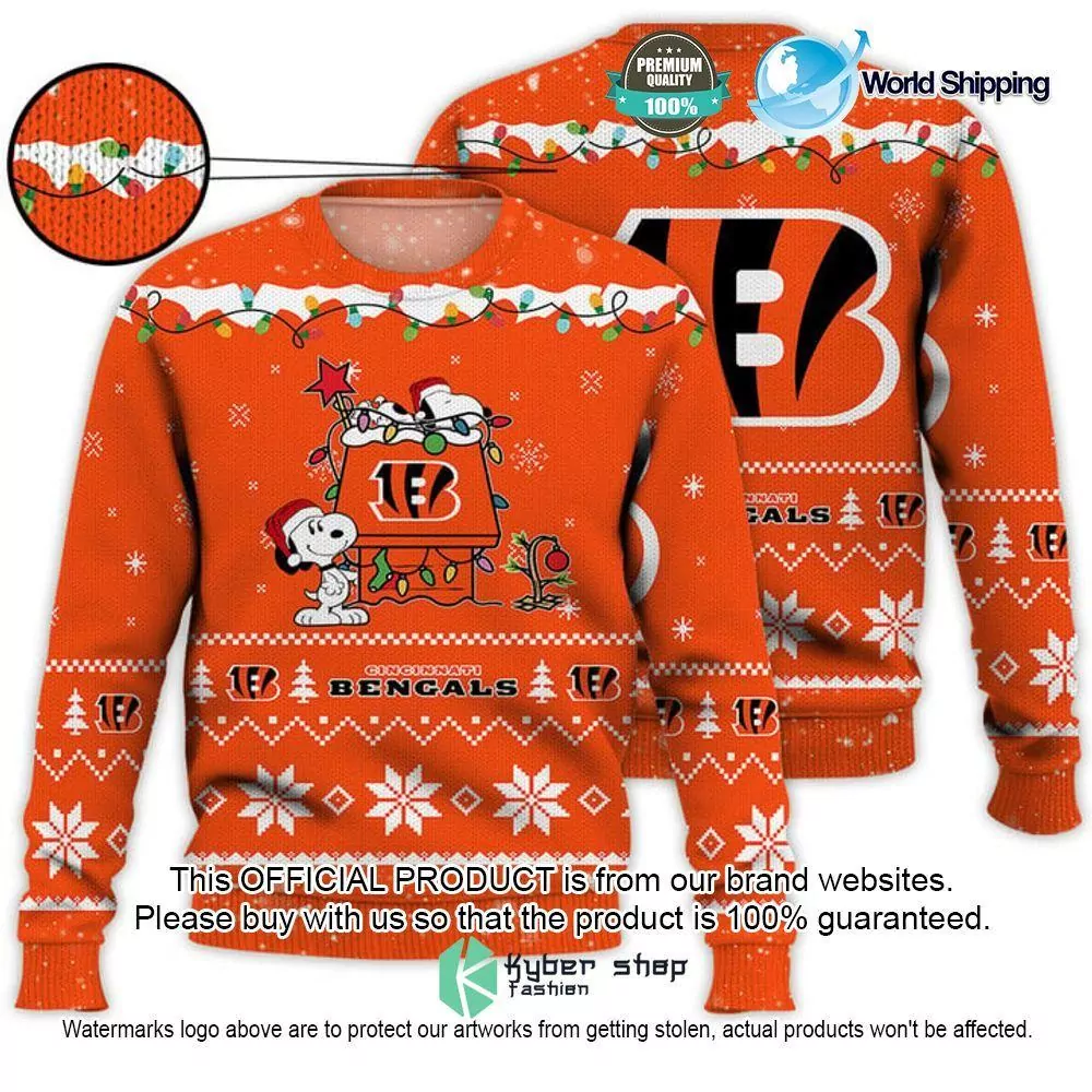 Cincinnati Bengals Santa Claus Snowman Christmas Candy Pattern Cincinnati Bengals Christmas 3d ugly sweatshirt