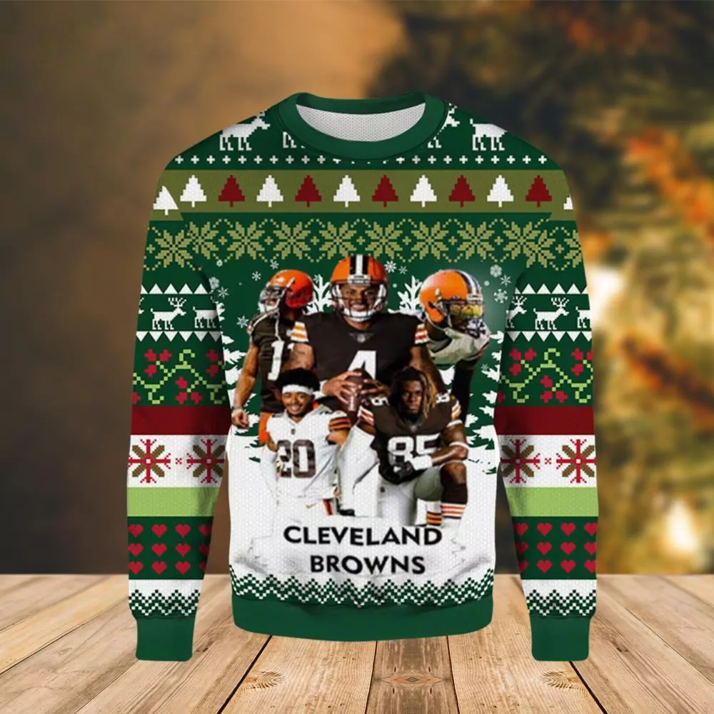Cleveland Browns Football Team Roster 3d ugly sweatshirt