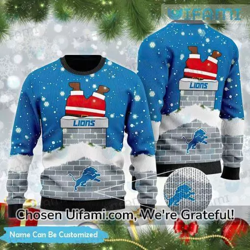 Custom Detroit Lions Christmas funny Santa Claus Detroit Lions Christmas Gift 3d ugly sweatshirt