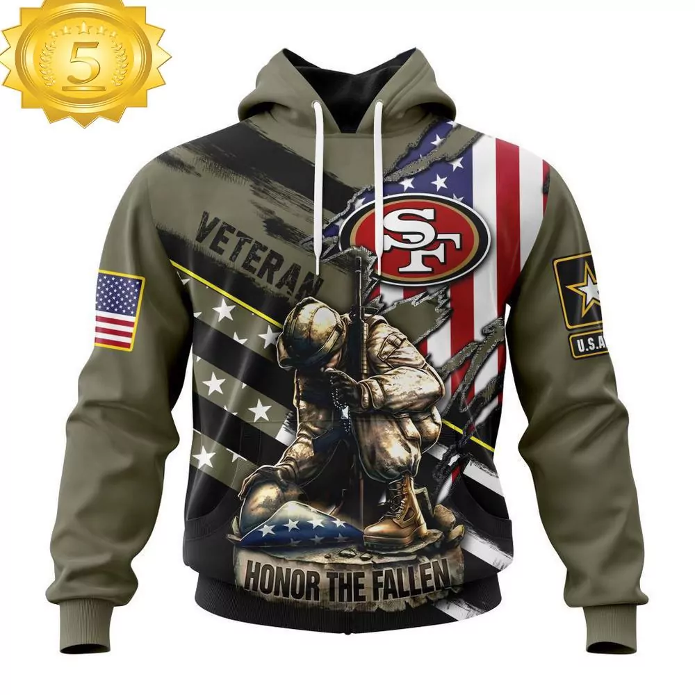 Custom Name And Number NFL San Francisco 49ers Honor US Air Force Veterans 3d