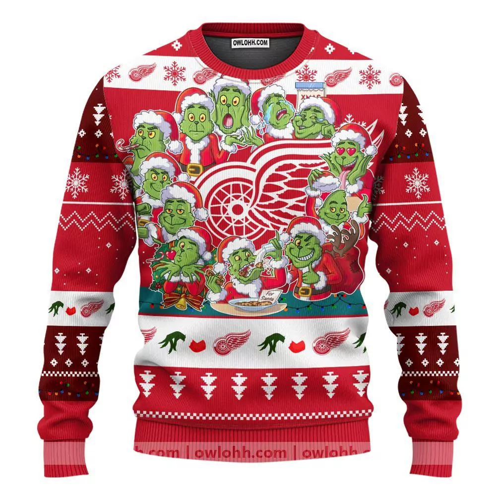 Custom Name Detroit Red Wings Ice Hockey Christmas Awesome 3d ugly sweatshirt