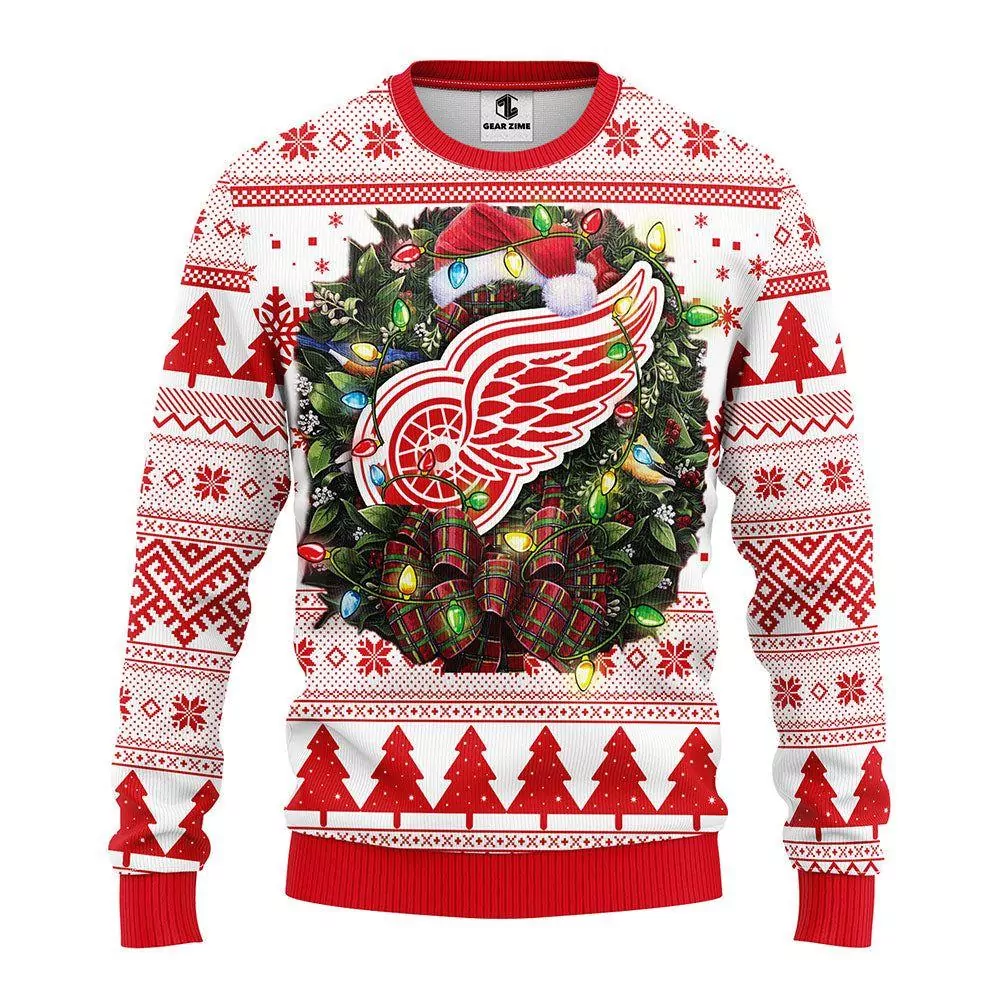 Custom Name Detroit Red Wings Ice Hockey Christmas Awesome 3d ugly sweatshirt