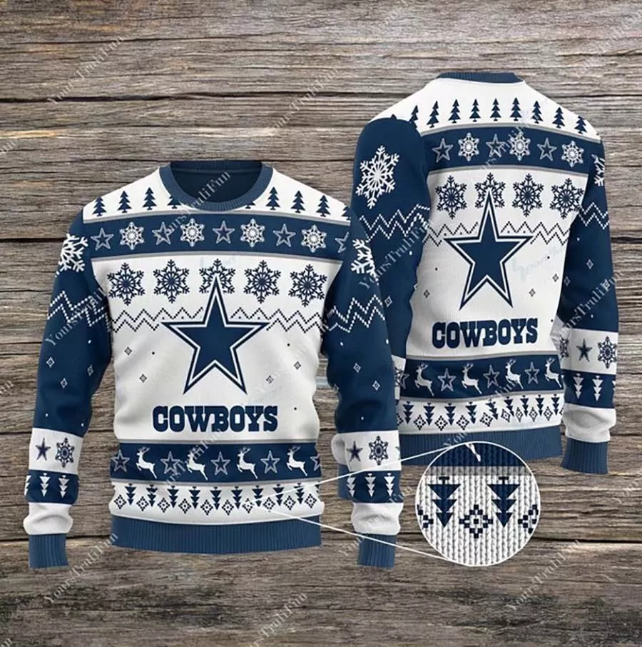 Dallas Cowboys Football Team White Christmas Dallas Cowboys 3d ugly sweatshirt