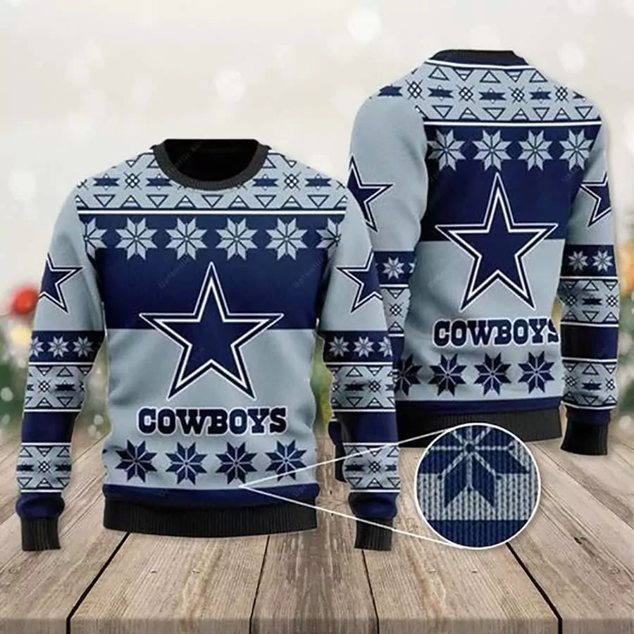 Dallas Cowboys Football Team White Christmas Dallas Cowboys 3d ugly sweatshirt