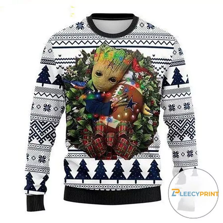 Dallas Cowboys Grateful Dead Bear Pattern Christmas Dallas Cowboys Christmas 3d ugly sweatshirt