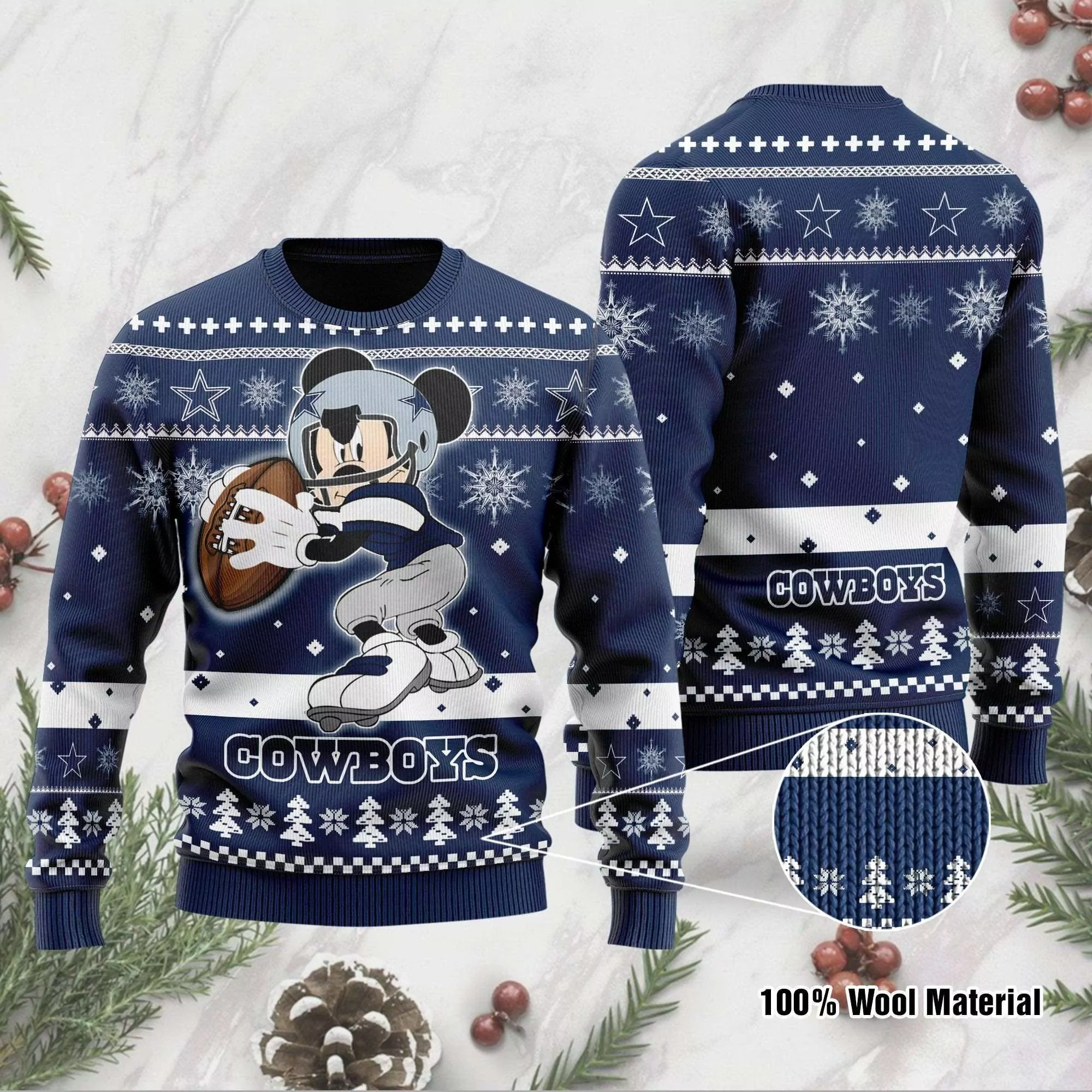 Dallas Cowboys Mickey Mouse Disney Christmas Dallas Cowboys Christmas 3d ugly sweatshirt