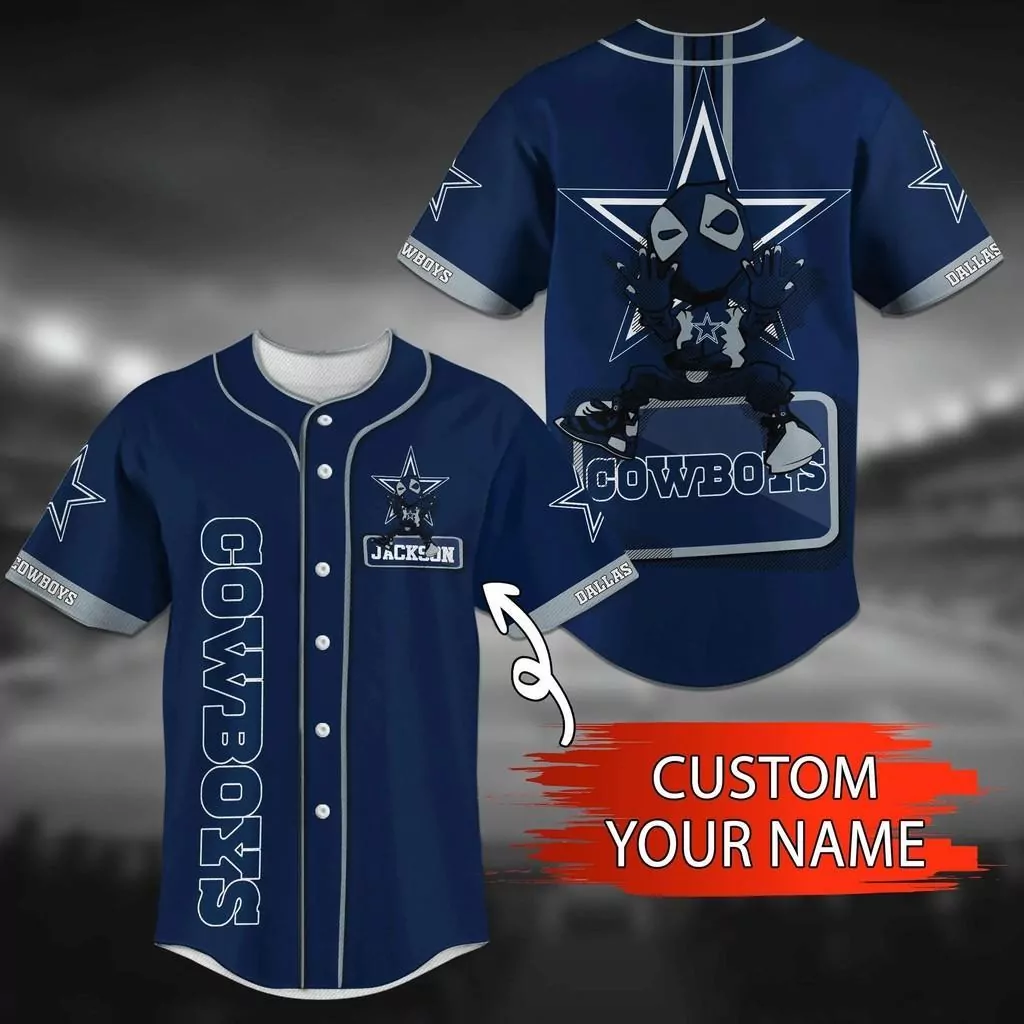 Dallas Cowboys NFL Baseball 3d Baseball Shirt
