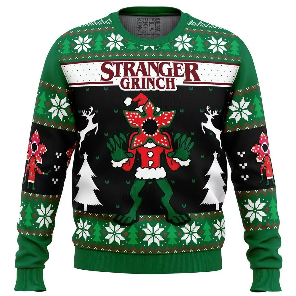 Demogorgon Stranger Grinch Stranger Things Party Ideas Christmas Limited 3d ugly sweatshirt