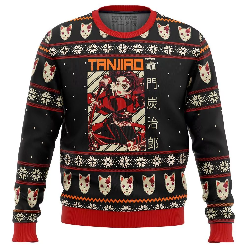 Demon Slayer Tanjiro Christmas 3d ugly sweatshirt