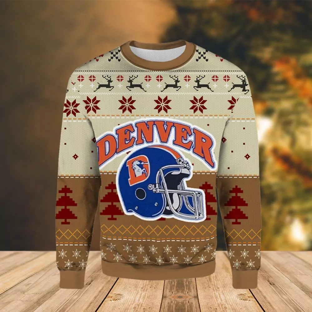 Denver Broncos Football Team Vintage Classic Helmet Royal Awesome 3d ugly sweatshirt