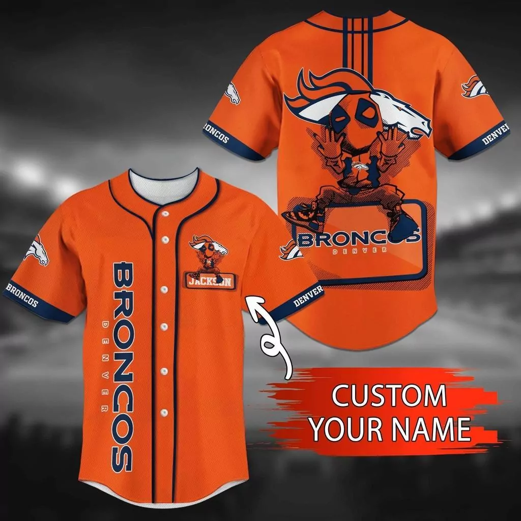 Denver Broncos NFL Baseball with Personalized Name for Fans 3d Baseball Shirt