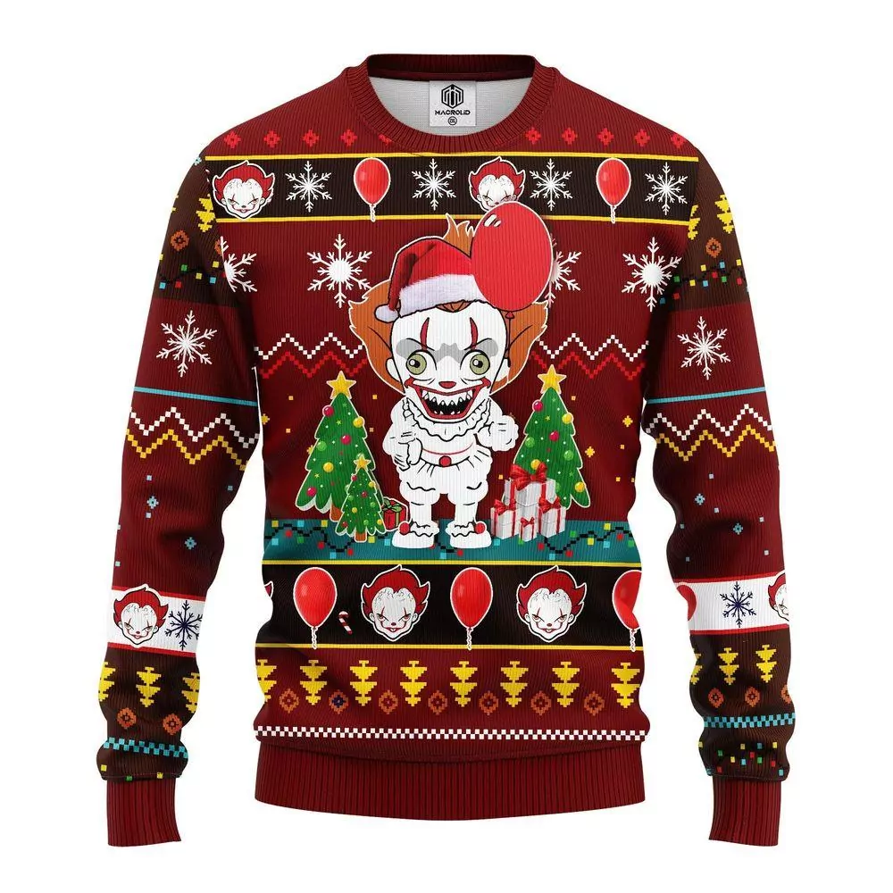 Derry Pennywise Christmas 3d ugly sweatshirt