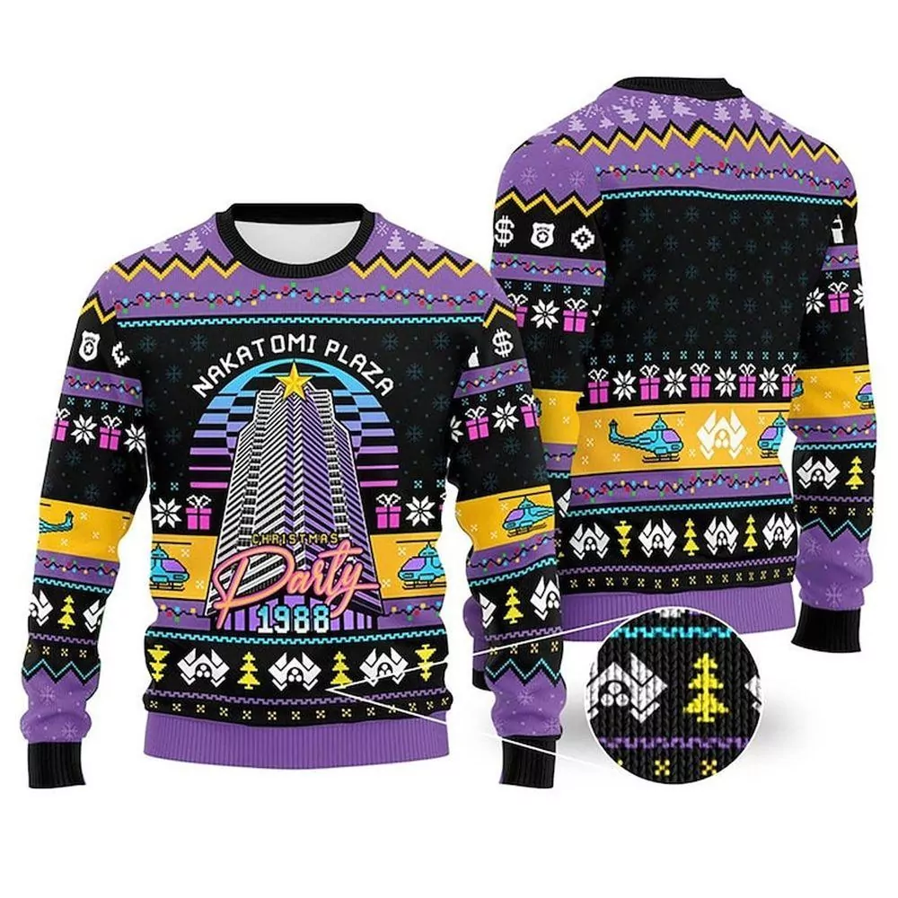 Die Hard Christmas Party 1988 Christmas Awesome 3d ugly sweatshirt