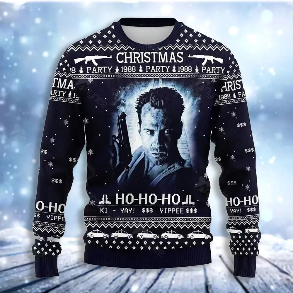 Die Hard Christmas Party 1988 Christmas Awesome 3d ugly sweatshirt