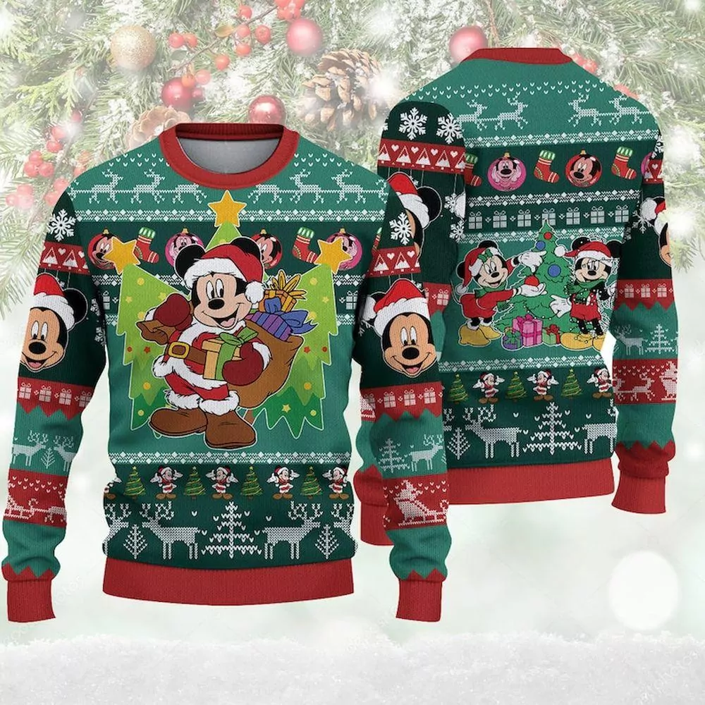 Disney Mickey Mouse And Minnie Mouse Awesome 3d ugly sweatshirt