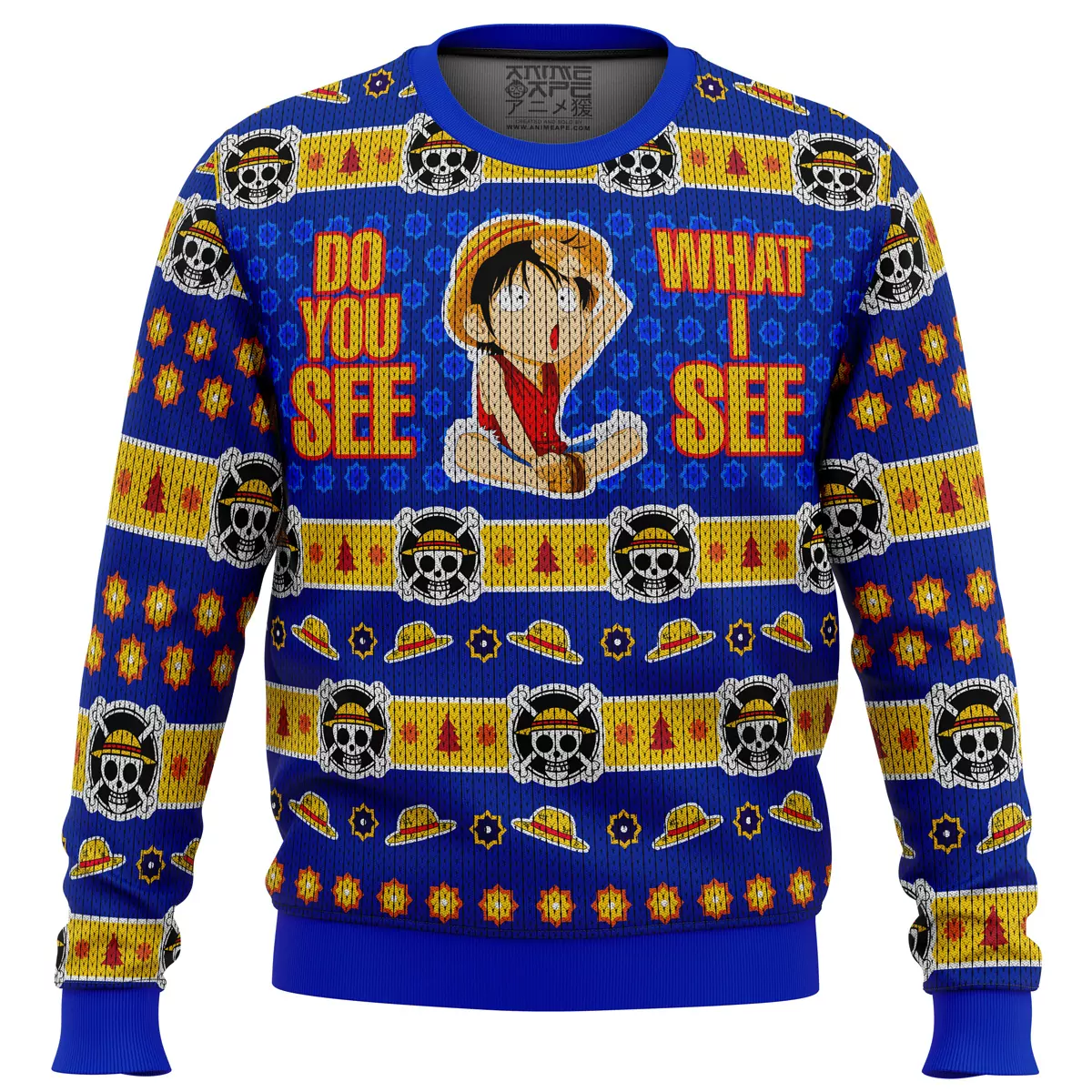 Do You See What I See Monkey D Luffy One Piece Christmas Holiday 3d ugly sweatshirt
