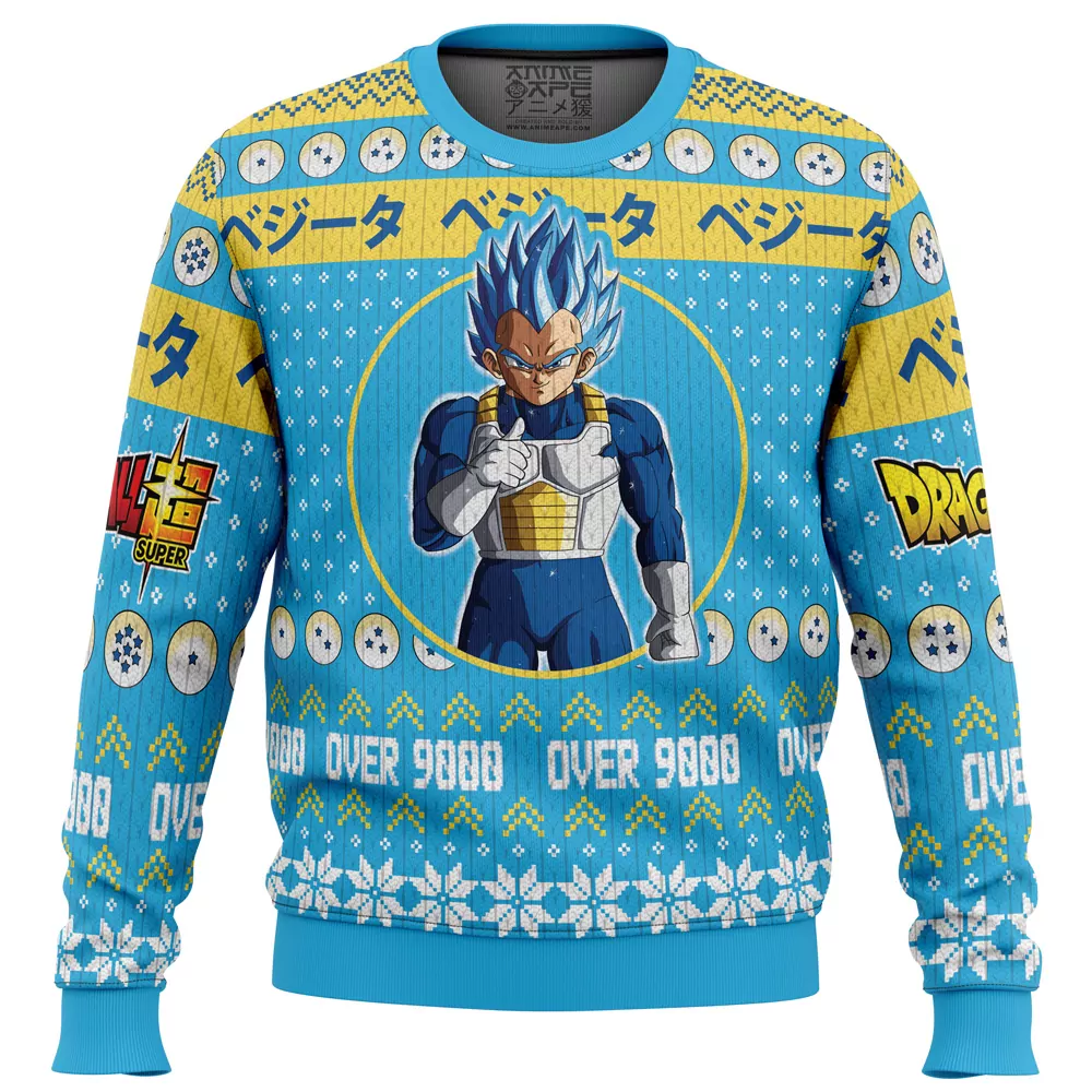 Dragon Ball Z Goku Over 9000 Christmas Holiday 3d ugly sweatshirt