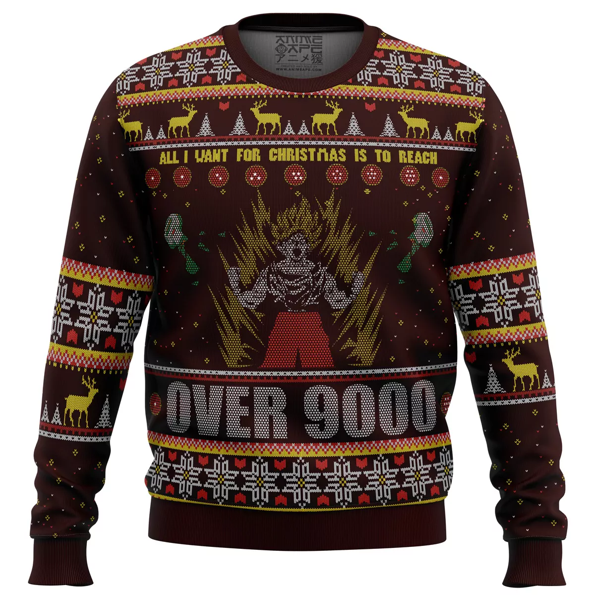 Dragon Ball Z Goku Over 9000 Dragon Ball Z Christmas Holiday 3d ugly sweatshirt