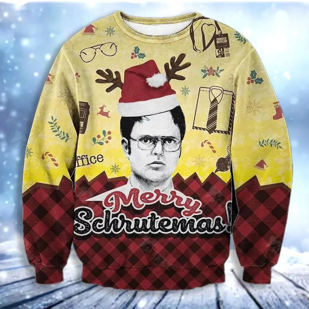 Dwight Schrute The Office Merry Schrutemas Christmas Limited 3d ugly sweatshirt