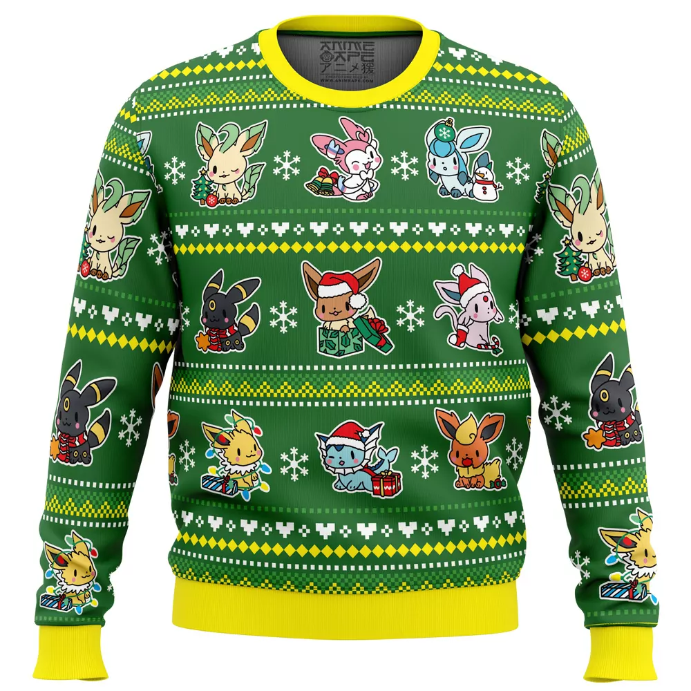 Eevee Merry Christmas Pokemon Christmas Holiday 3d ugly sweatshirt
