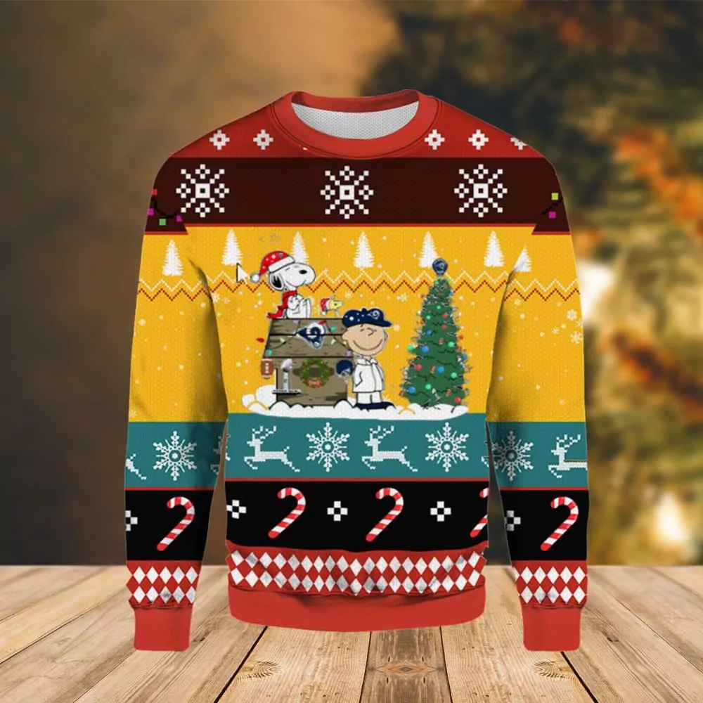 Find Los Angeles Rams Joe Cool Snoopy The Peanuts Christmas Limited 3d ugly sweatshirt