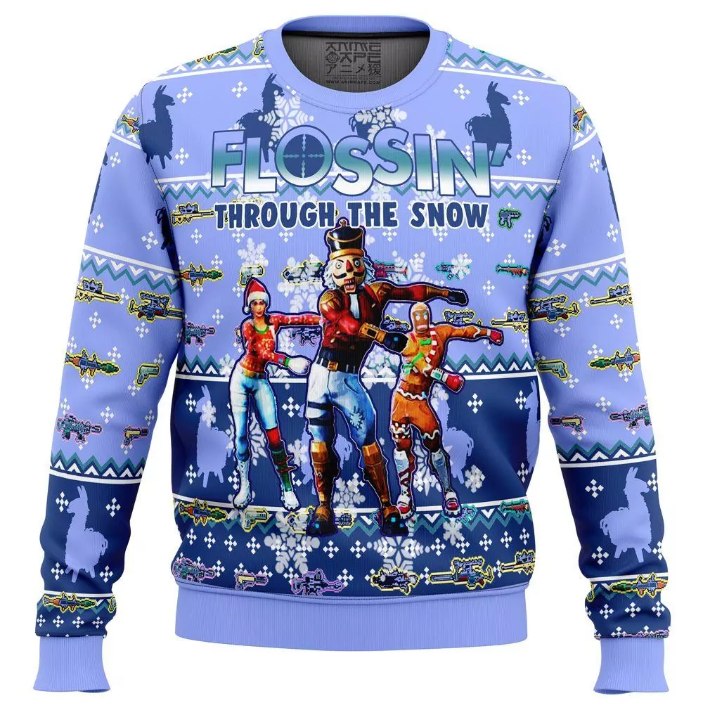 Fortnite Snow Floss Christmas Limited 3d ugly sweatshirt