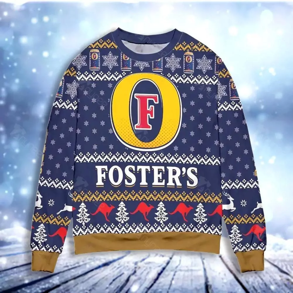 Foster Is Beer Logo Snowflake Christmas Limited 3d ugly sweatshirt