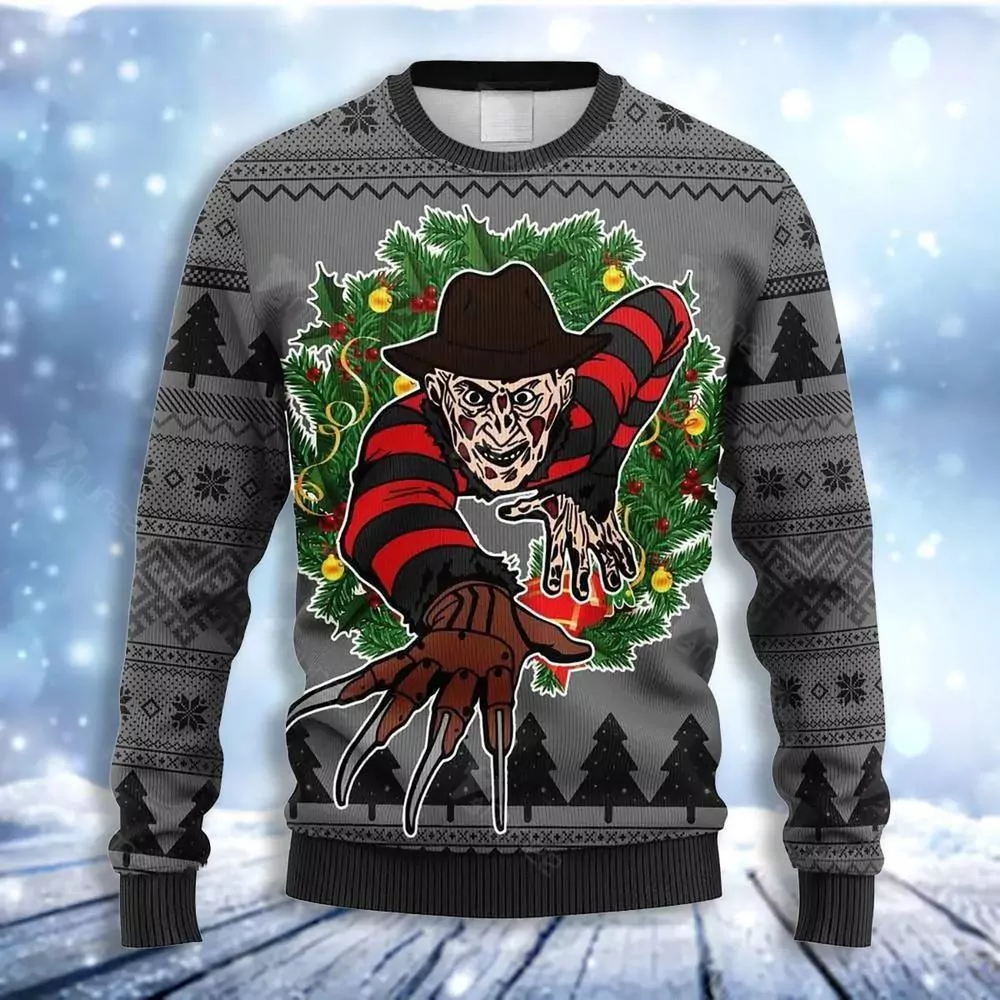 Freddy Krueger A Nightmare On Elm Street Party Ideas Christmas Awesome 3d ugly sweatshirt