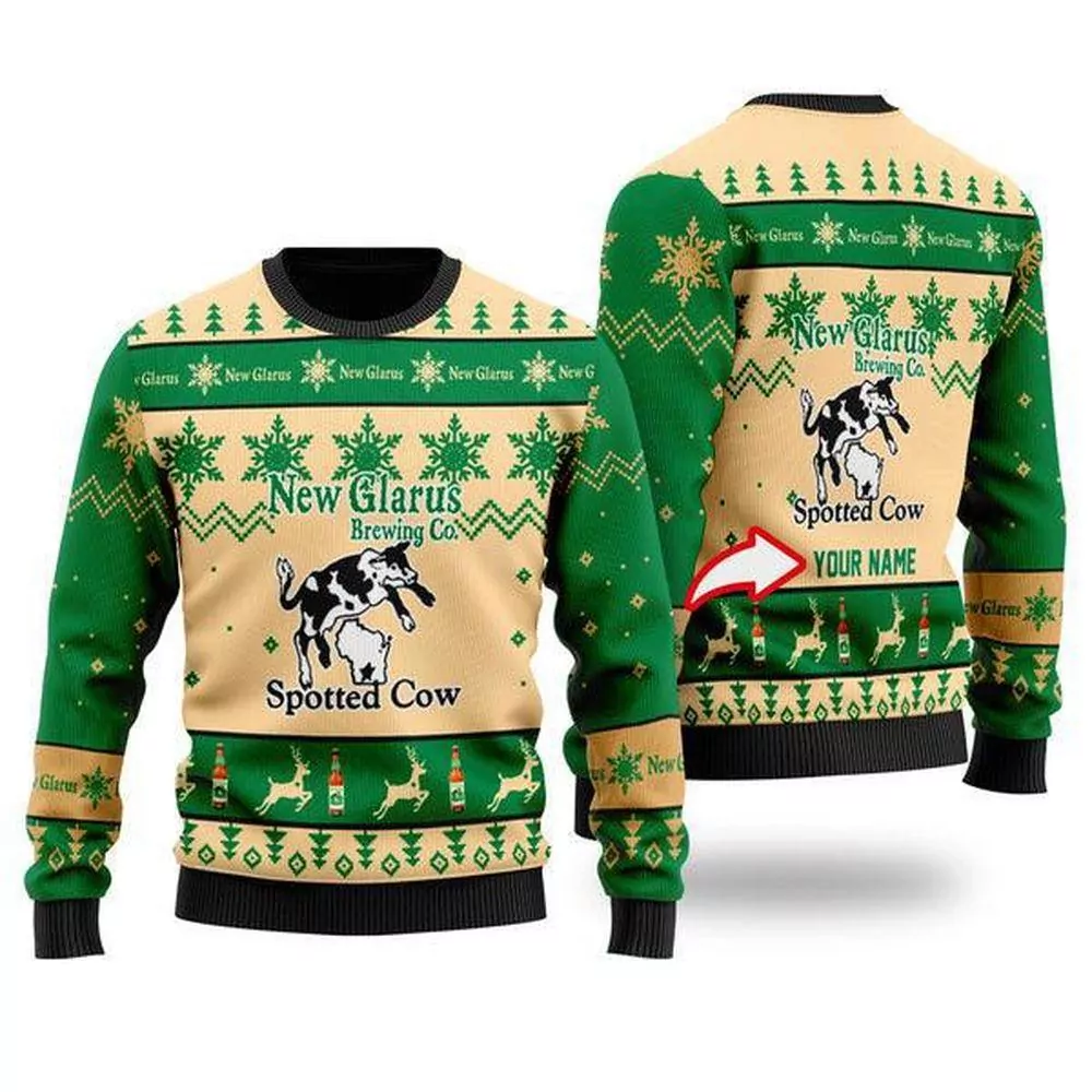 Funny Spotted Cow Beer Personalized Christmas Jumpers Awesome 3d ugly sweatshirt