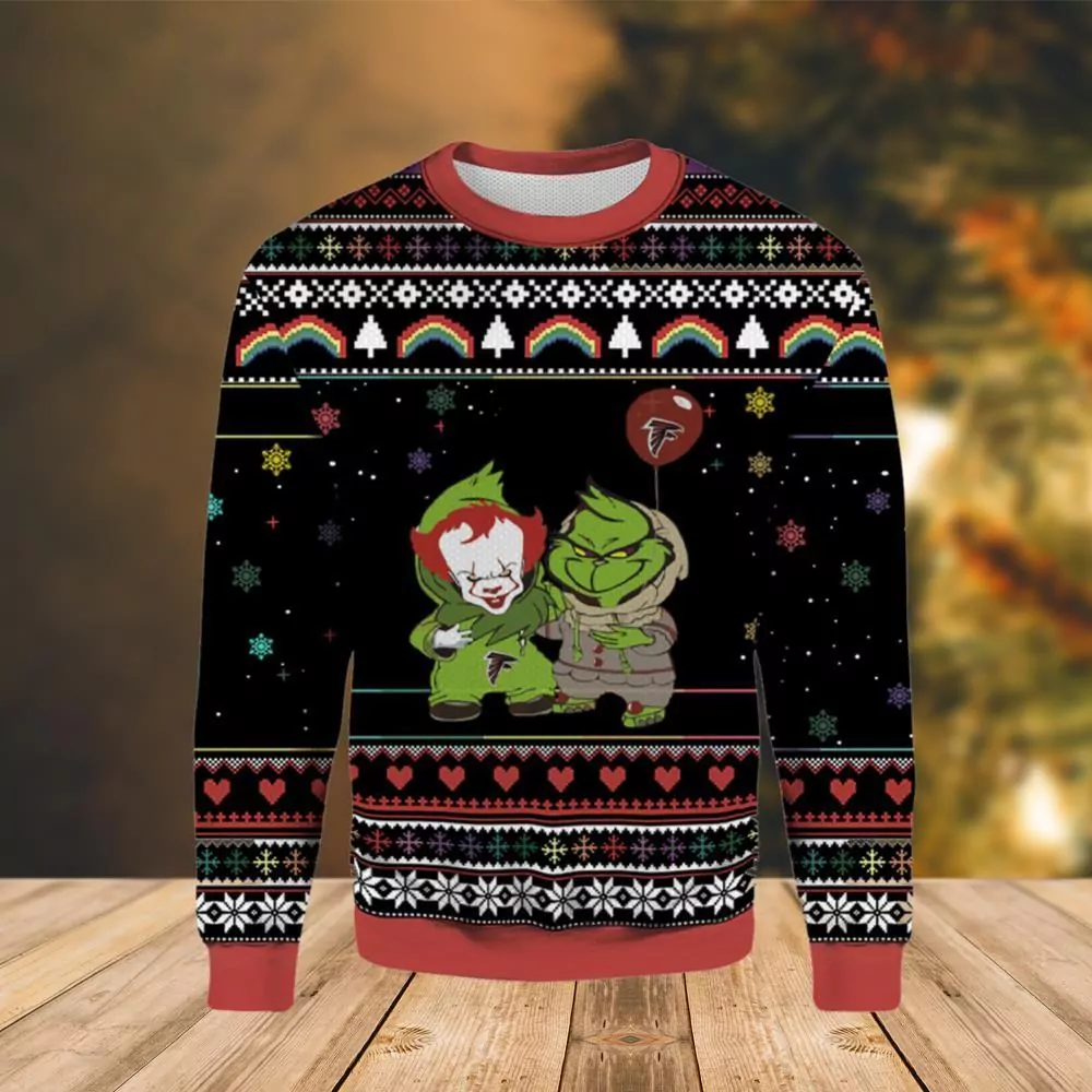 Georgie And Grinch Atlanta Falcons Christmas Awesome 3d ugly sweatshirt