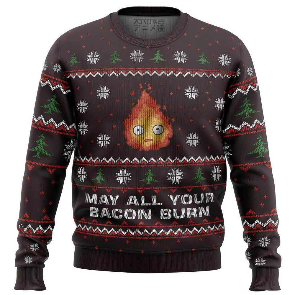 Ghibli May All Your Bacon Burn Christmas Limited 3d ugly sweatshirt
