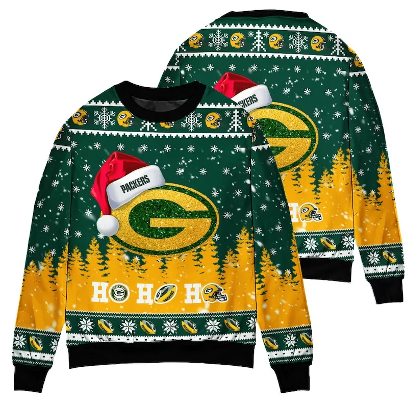 Green Bay Packers Go Pack Go Christmas Gifts 2023 3d ugly sweatshirt