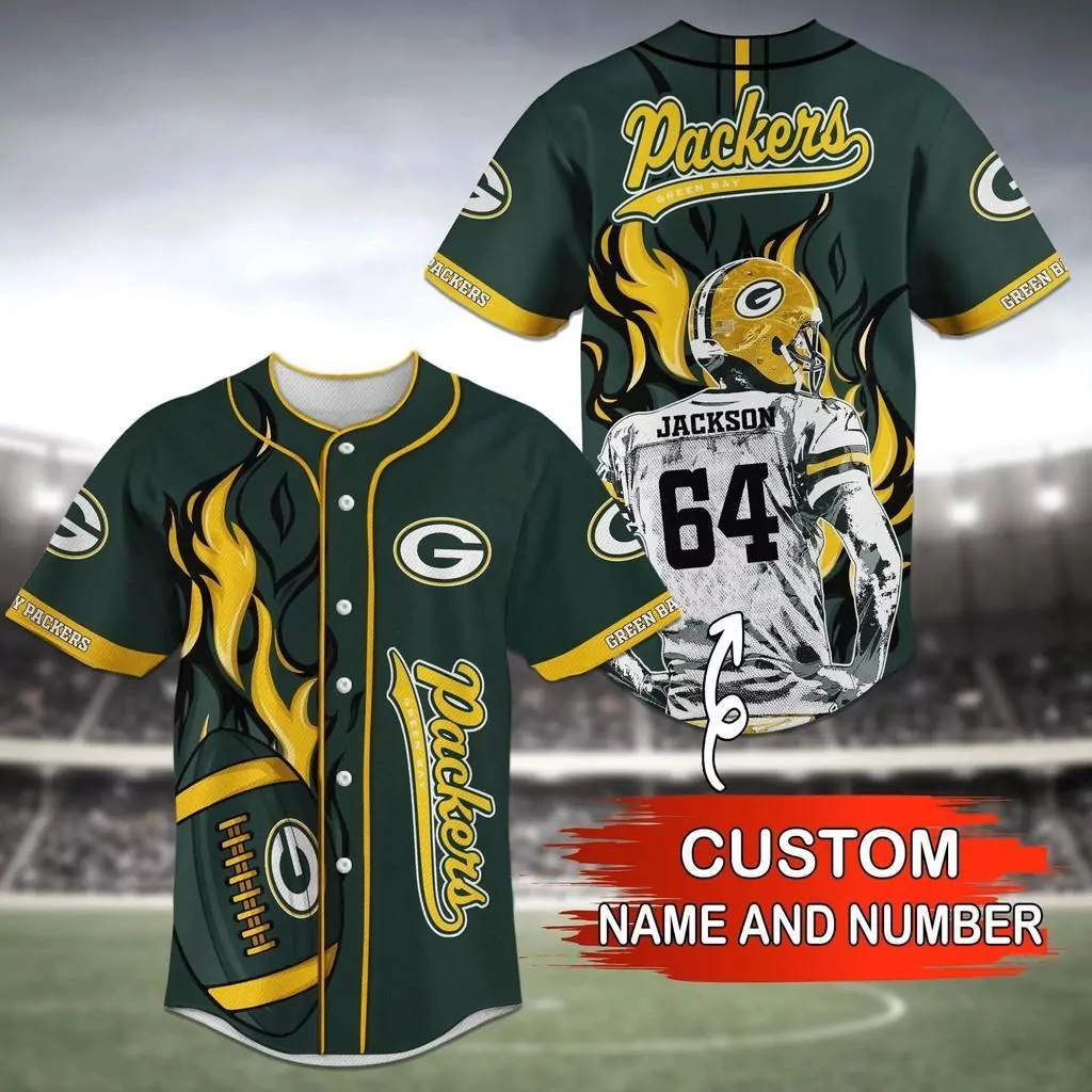 Green Bay Packers NFL Personalized Baseball 3d Baseball Shirt