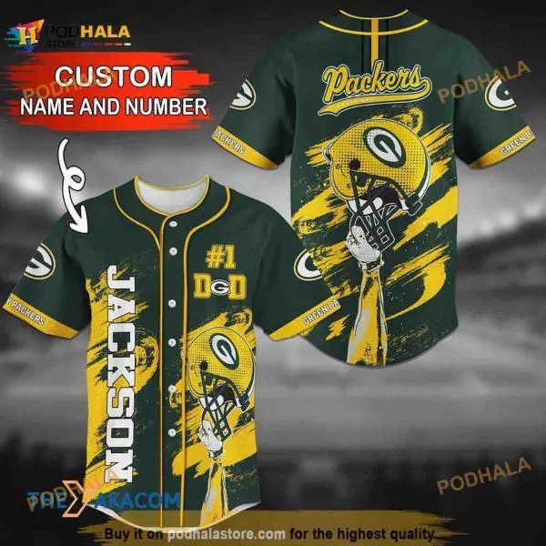 Green Bay Packers NFL Personalized Baseball 3d Baseball Shirt