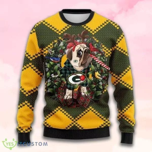 Green Yellow Green Bay Packers Christmas Gift Custom Number And Name 3d ugly sweatshirt
