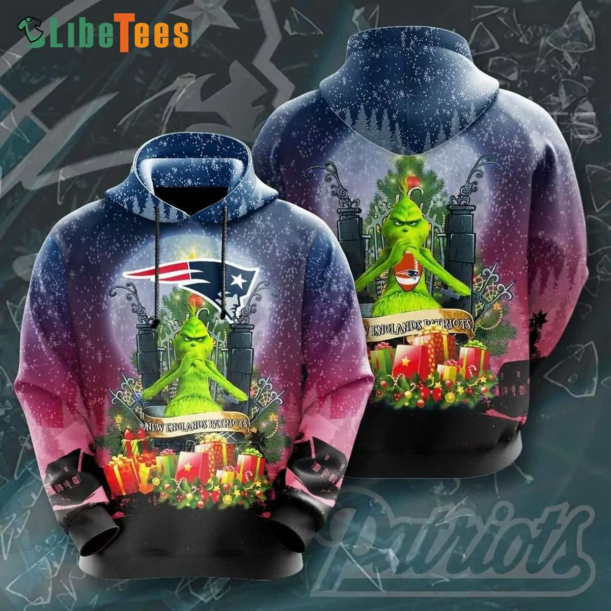 Grinch King Tree New England Patriots Gifts For New England Patriots Fans custom 3d
