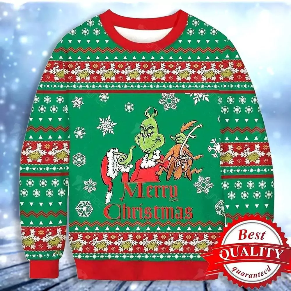Grinch Want To Be Nice Person Womens Christmas Awesome 3d ugly sweatshirt