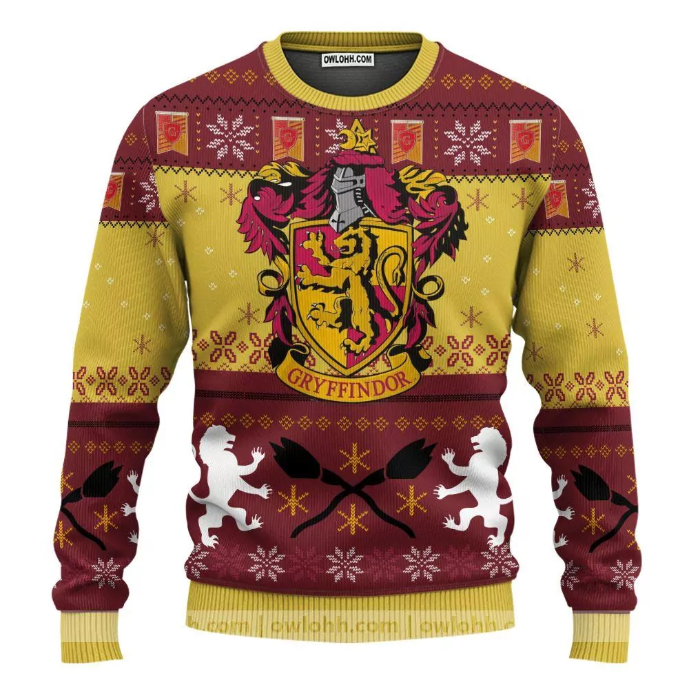 Harry Potter Gryffindor Christmas Ver 2 Custom Party Ideas Christmas Limited 3d ugly sweatshirt