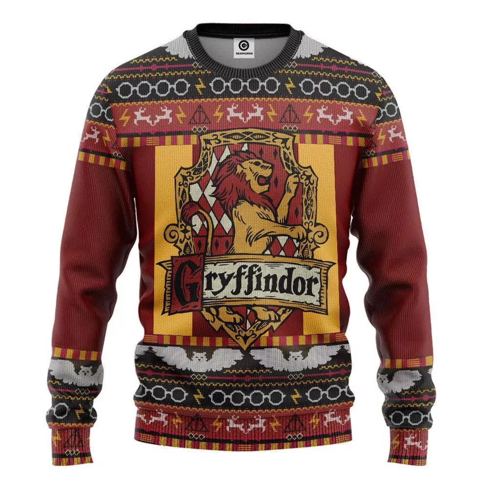Harry Potter Gryffindor Christmas Ver 2 Custom Party Ideas Christmas Limited 3d ugly sweatshirt