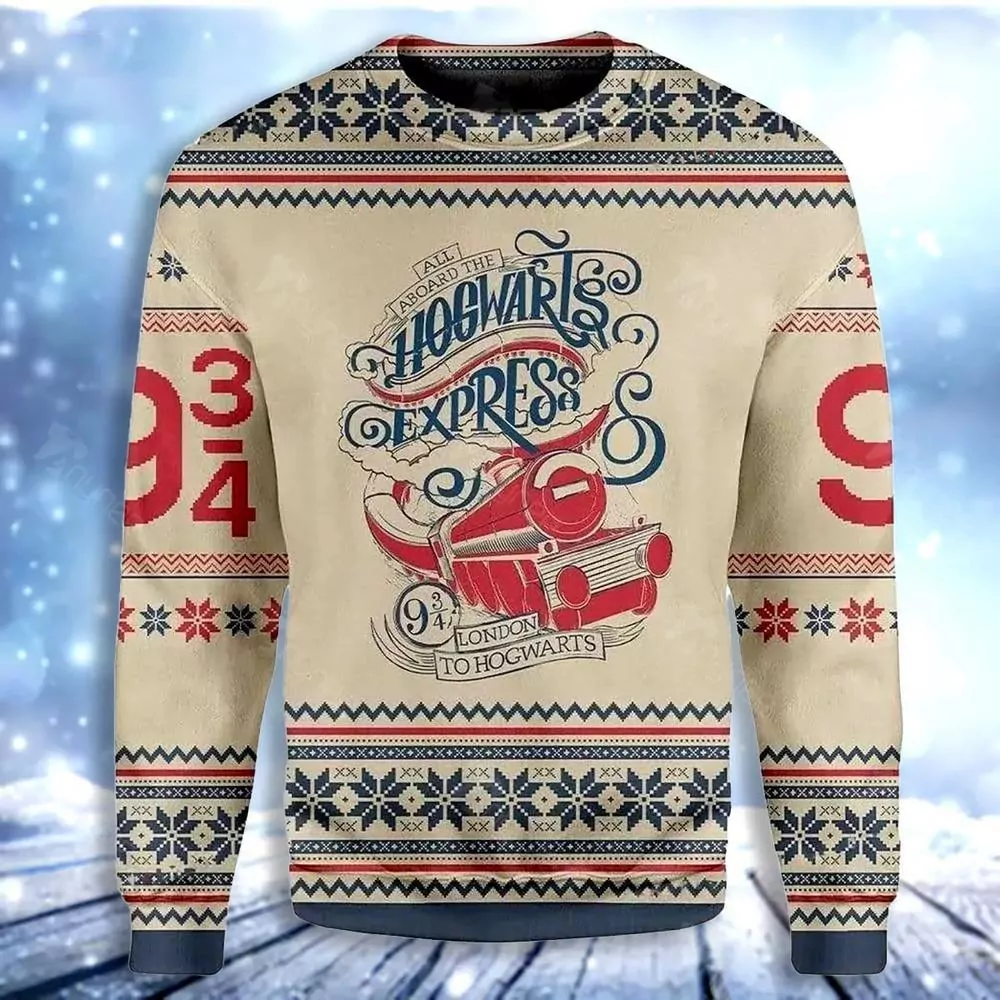 Harry Potter Hogwarts Christmas 3d ugly sweatshirt