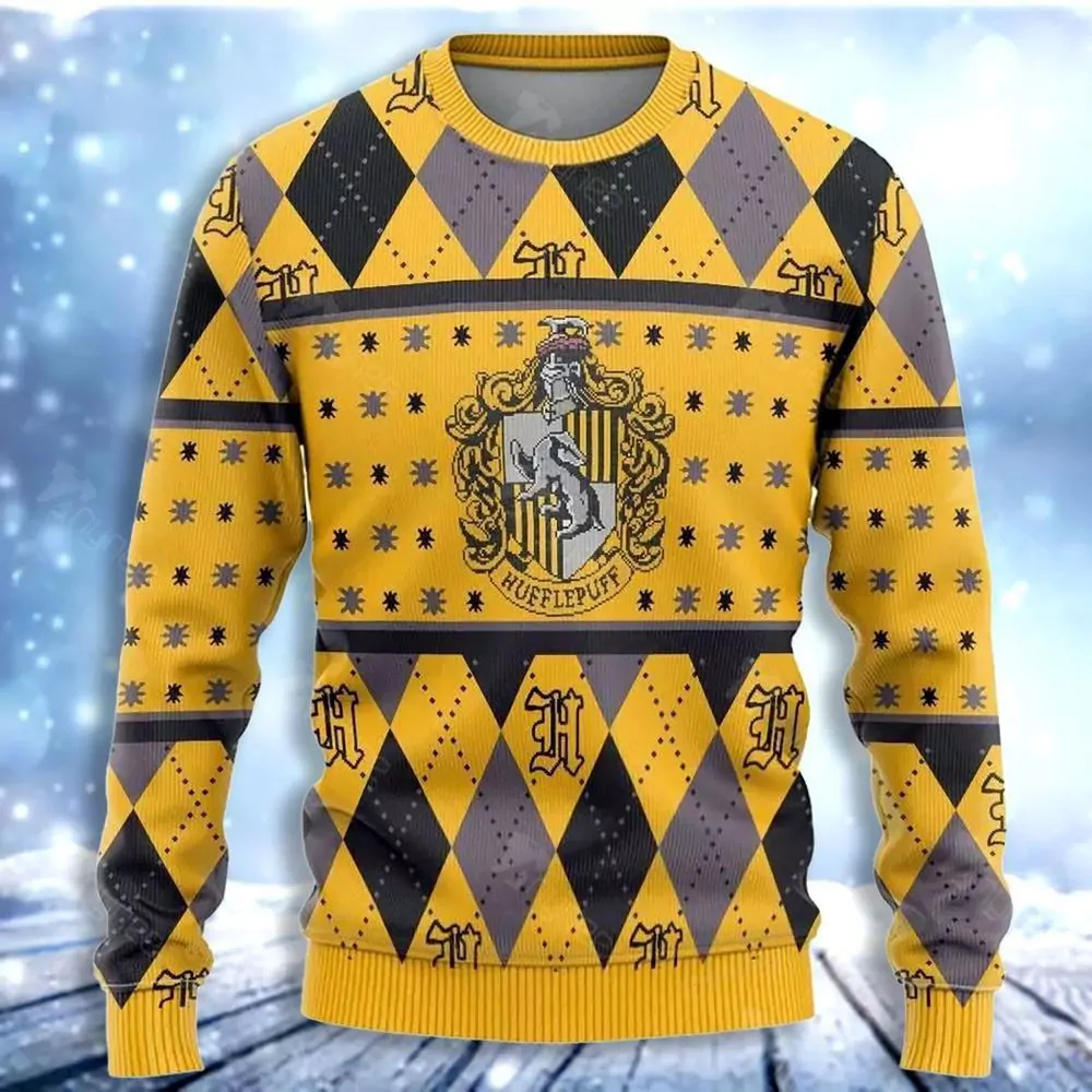 Harry Potter Hufflepuff Christmas Ver 3 Custom Party Ideas Christmas Awesome 3d ugly sweatshirt