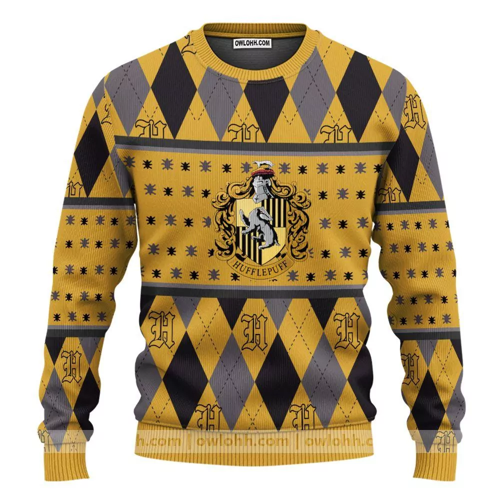 Harry Potter Hufflepuff Christmas Ver 3 Custom Party Ideas Christmas Awesome 3d ugly sweatshirt