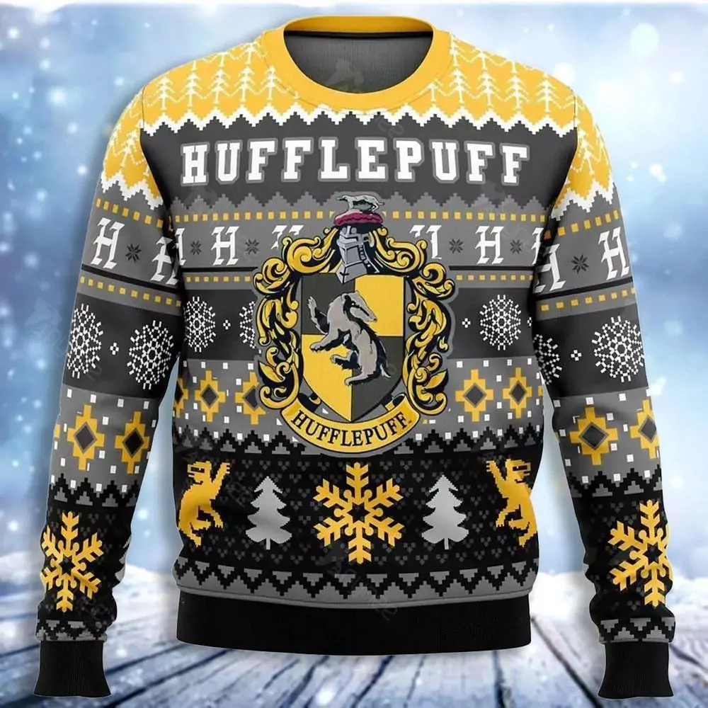 Harry Potter Hufflepuff House Christmas Awesome 3d ugly sweatshirt