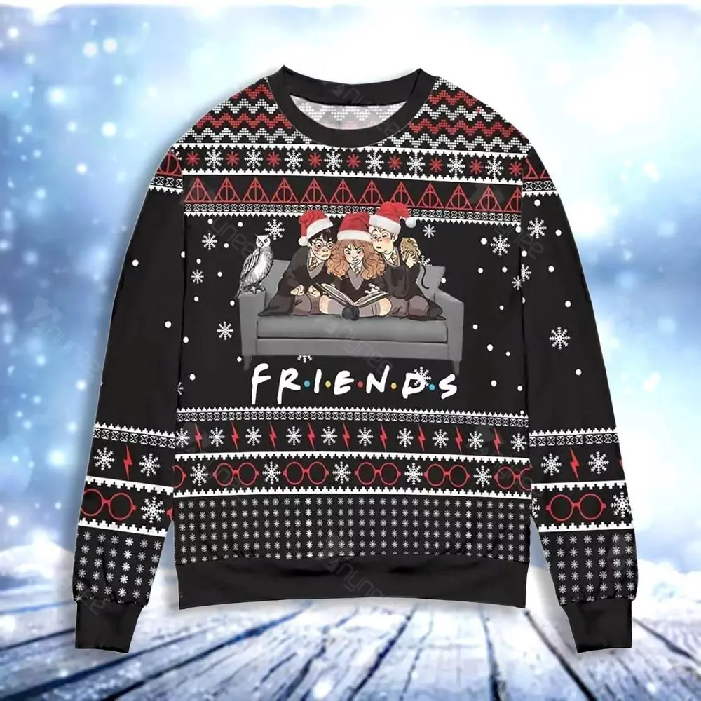 Harry Potter X Friends Snowflake Christmas 3d ugly sweatshirt