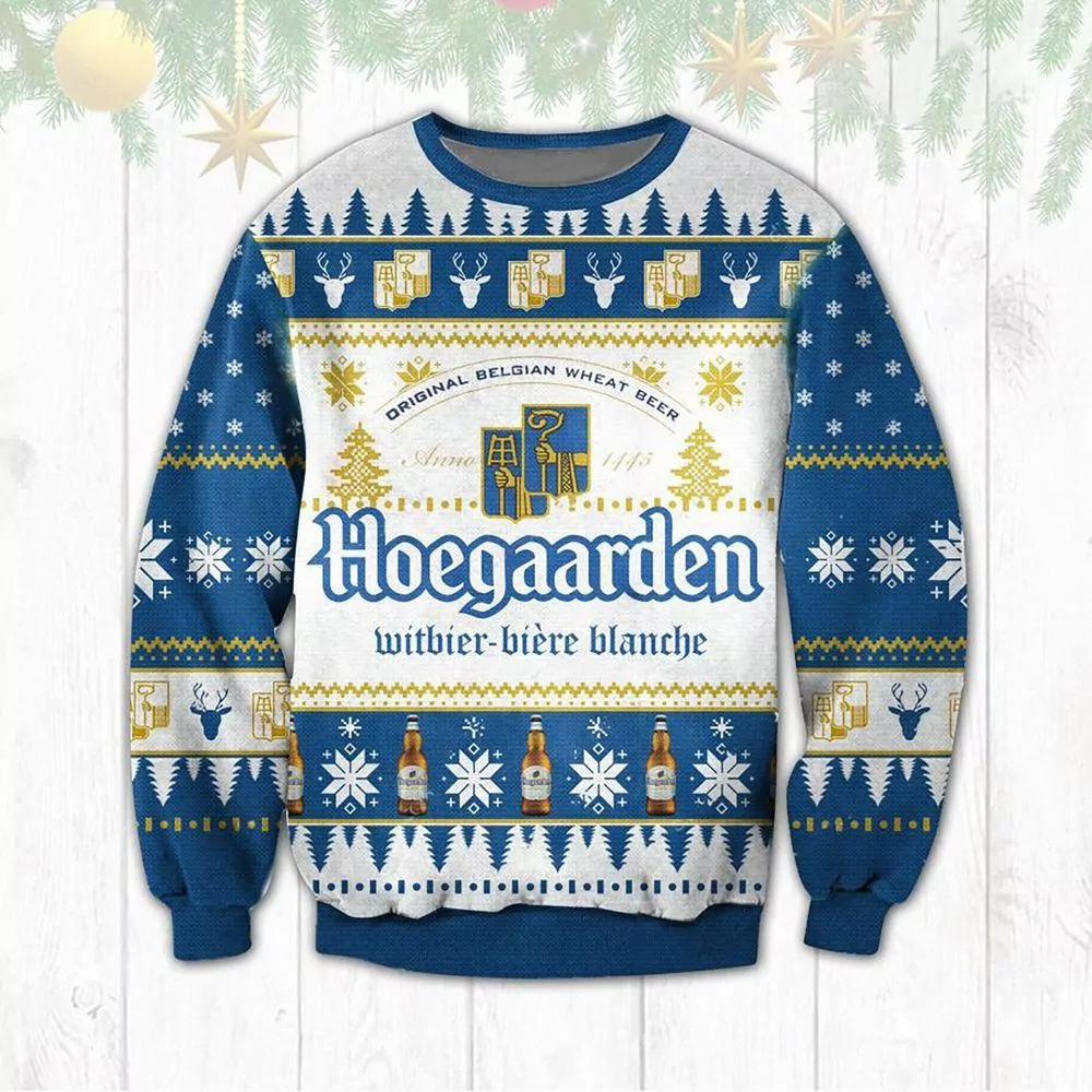 Hoegaarden Beer Drinking Christmas Awesome 3d ugly sweatshirt